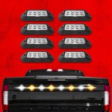 XK Glow Emergency Strobe Lights XK052001-8RB 8pc w/ Traffic Modes Ultra Bright LEDs Multiple modes + Solid On - Red + Blue thumbnail 7