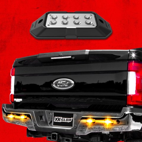 XK Glow Emergency Strobe Lights XK052001-8WA 8pc w/Traffic Modes Ultra Bright LEDs Multiple modes + Solid On - Amber + White thumbnail 7