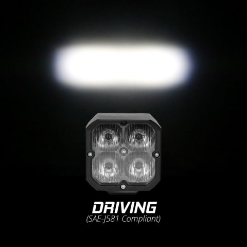 XK Glow C3 Cube Lights XK065002-D Flush Mount XKchrome 20w LED Light with RGB Accent Light - Driving Beam thumbnail 3