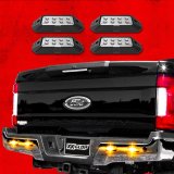 XK Glow Emergency Strobe Lights XK052001-4WA 4pc w/Traffic Modes Ultra Bright LEDs Multiple modes + Solid On - White + Amber thumbnail 2
