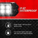 XK Glow Emergency Strobe Lights XK052001-4WA 4pc w/Traffic Modes Ultra Bright LEDs Multiple modes + Solid On - White + Amber thumbnail 3