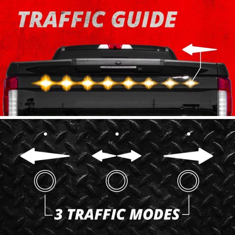 XK Glow Emergency Strobe Lights XK052001-8W 8pc w/ Traffic Modes Ultra Bright LEDs Multiple modes + Solid On - White thumbnail 4