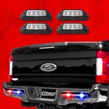 XK Glow Emergency Strobe Lights XK052001-4RB 4pc w/ Traffic Modes Ultra Bright LEDs Multiple modes + Solid On - Red + Blue thumbnail 7