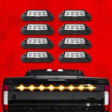 XK Glow Emergency Strobe Lights XK052001-8A 8pc w/ Traffic Modes Ultra Bright LEDs Multiple modes + Solid On - Amber thumbnail 7