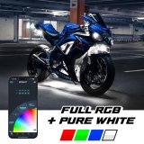 XK Glow LED Accent Lights MX-MOTO-ADV XKmax RGBW 16pc addressable Motorcycle Underglow App Control Light Kit thumbnail 8