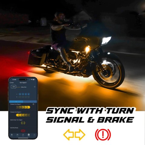 XK Glow LED Accent Lights MX-MOTO-MINI XKmax RGBW 8pc Addressable Motorcycle Underglow App Control Light Kit thumbnail 7