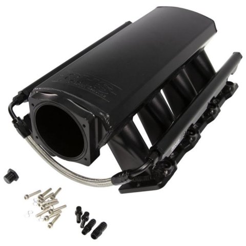 FAST LS Cathedral Port Sheet Metal Intake Manifolds 10902 Manifold, Fabricated, Aluminum, Black Anodized, uses 102mm Throttle Body, Port, with Fuel Rails, Chevy, LS1/LS2/LS6/LQ4/LQ9/LM7, Each thumbnail 3