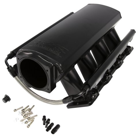 FAST LS Cathedral Port Sheet Metal Intake Manifolds 10902 Manifold, Fabricated, Aluminum, Black Anodized, uses 102mm Throttle Body, Port, with Fuel Rails, Chevy, LS1/LS2/LS6/LQ4/LQ9/LM7, Each thumbnail 5