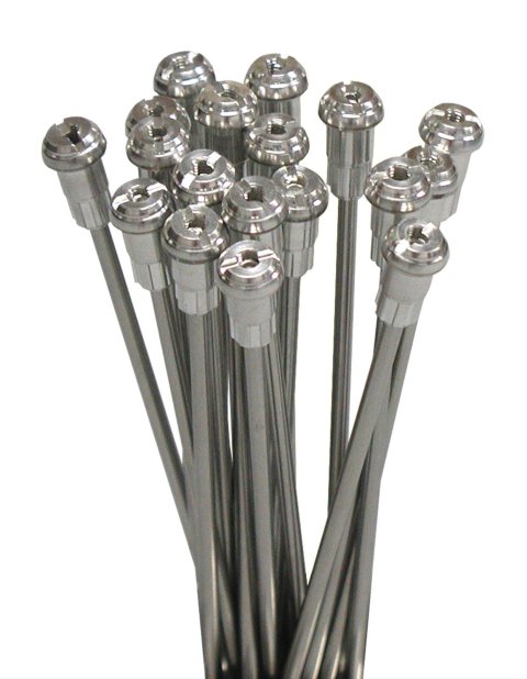 Excel Spoke and Nipple Sets 30-9725 Set, Polished Stainless Steel Spokes, Spline Drive, 19 in., Rear, Yamaha, Kit thumbnail 1