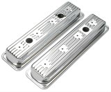 Trans-Dapt Performance Chrome Valve Covers 9702 Covers, Stock Height, Steel, Chrome, Plain, Centerbolt, Chevy, Small Block, Pair thumbnail 1