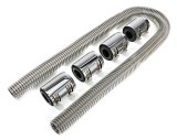Trans-Dapt Performance Stainless Steel Radiator Hose Kits 8207 Hose, Steel, Polished, 48 in. Length, with 1.25 in., 1.50 in. Adapter Ends, Chrome, Each thumbnail 1