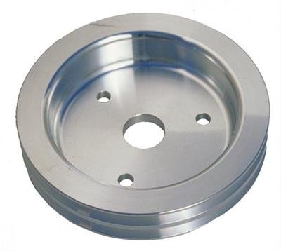 Trans-Dapt Performance Aluminum Crankshaft Pulleys 8877 Pulley, V-Belt, 2-Groove, 6.6 in., Aluminum, Natural, Chevy, Big Block, Short Pump, Each thumbnail 1