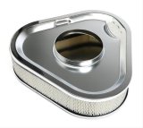 Trans-Dapt Performance Chrome Air Cleaners 2294 Filter Assembly, Triangle, Dropped Base, Steel, Chrome, 3 in. Filter Height, Each thumbnail 1