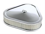 Trans-Dapt Performance Chrome Air Cleaners 2294 Filter Assembly, Triangle, Dropped Base, Steel, Chrome, 3 in. Filter Height, Each thumbnail 2