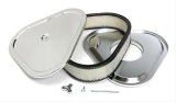 Trans-Dapt Performance Chrome Air Cleaners 2294 Filter Assembly, Triangle, Dropped Base, Steel, Chrome, 3 in. Filter Height, Each thumbnail 3