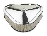 Trans-Dapt Performance Chrome Air Cleaners 2294 Filter Assembly, Triangle, Dropped Base, Steel, Chrome, 3 in. Filter Height, Each thumbnail 4