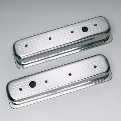 Trans-Dapt Performance Diecast Aluminum Valve Covers 6985 Covers, Tall, Cast Aluminum, Polished, Ball-Milled, Centerbolt, Chevy, Small Block, Pair thumbnail 1