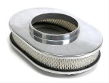 Trans-Dapt Performance Aluminum Air Cleaners 6026 Cleaner Assembly; Cleaner; Finned; Oval; Polished; 8 3/8 x 12 in.; 5 1/8 in. Neck; Use Filter thumbnail 1