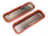 Trans-Dapt Performance Products Valve Covers 9998 Covers, Short, Steel, Orange Powdercoated, Baffled, Chevrolet, Big Block, Pair thumbnail 1