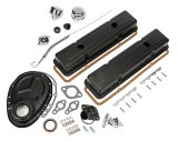 Trans-Dapt Performance PerfectMatch Powdercoated Engine Dress-Up Kits 3055 Kit, PerfectMatch, Steel, Asphalt Black Powdercoated, Chevy, Small Block, Kit thumbnail 1