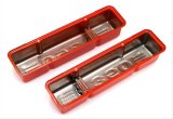 Trans-Dapt Performance Products Valve Covers 9849 CHEVY 350 LOGO TALL ORANGE POWDER COATED VALVE COVERS thumbnail 1