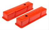Trans-Dapt Performance Products Valve Covers 9849 CHEVY 350 LOGO TALL ORANGE POWDER COATED VALVE COVERS thumbnail 2