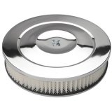 Trans-Dapt Performance Chrome Air Cleaners 2146 Filter Assembly, 14 in. Diameter, Round, Flat Base, Steel, Chrome, 3 in. Filter Height, Each thumbnail 3