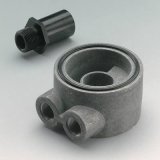 Trans-Dapt Performance Oil Cooler Sandwich Adapters 1358 Adapter, Filter, Sandwich, Aluminum, Natural, 20mm x 1.5mm Thread, 3/8 in. NPT Inlet/Outlet, Each thumbnail 2