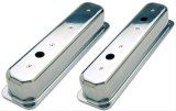 Trans-Dapt Performance Diecast Aluminum Valve Covers 6989 Covers, Tall, Cast Aluminum, Polished, Plain, Centerbolt, Chevy, Small Block, Pair thumbnail 1