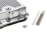 Trans-Dapt Performance Aluminum Transmission Pans 8898 Pan, Aluminum, Finned, Polished, Stock Capacity, GM, 700R4/4L60E/4L65E, Gasket, Chrome Bolts, Kit thumbnail 1