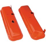 Trans-Dapt Performance OEM Reproduction Colormatch Valve Covers 9918 Covers, Stock Height, Steel, Orange, Plain, Chevy, Big Block, Pair thumbnail 1