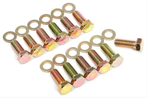 Trans-Dapt Performance Intake Manifold Bolts 4925 Bolts, Manifold, Steel, Gold Iridite, Hex Head, AMC 290-401, Chevy Big Block, Set of 16