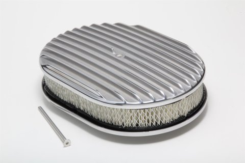 Trans-Dapt Performance Products Air Cleaners 6047 FINNED OVAL AIR CLEANER KIT 12" X 2" PAPER ELEMENT - FULL FINNED STYLE