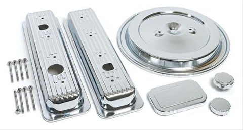 Trans-Dapt Performance Chrome Engine Dress-Up Kits 3103 Kit, Steel, Chrome, Chevy, Small Block, Kit