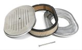 Trans-Dapt Performance Aluminum Air Cleaners 6020 Filter Assembly, Small Oval, Raised Base, Aluminum, Polished, Ball-Milled Design, 2 in. Filter Height, Each thumbnail 3