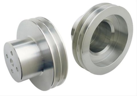 Trans-Dapt Performance Aluminum Water Pump Pulleys 6994 Pulley, V-Belt, 2-Groove, Aluminum, Machined, Oldsmobile, V8, Each