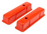 Trans-Dapt Performance Products Valve Covers 9971 Covers, Tall, Steel, Orange Powdercoated, Baffled, Chevrolet, Small Block, Pair thumbnail 2