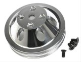 Trans-Dapt Performance Aluminum Water Pump Pulleys 6055 Pulley, V-Belt, 2-Groove, Aluminum, Polished, Chevy, Small Block, Long Pump, Each thumbnail 3
