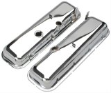 Trans-Dapt Performance Chrome Valve Covers 9503 Covers, Stock Height, Steel, Chrome, Plain, Chevy, Big Block, Pair thumbnail 1