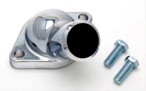 Trans-Dapt Performance Chrome Water Necks 9228 Neck, Zinc Alloy, Plated, O-Ring, 15 Degree, Chevy, Big/Small Block, Each