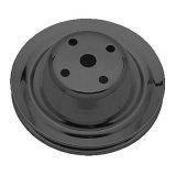 Trans-Dapt Performance Powdercoated Pulleys 8604 Water Pump Pulley, Steel, 1-Groove, 6.3 in. Dia., Satin Black Powdercoat, Chevy, Small Block, Long Pump, Each thumbnail 1