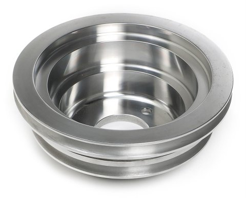 Trans-Dapt Performance Aluminum Crankshaft Pulleys 8738 Pulley, V-belt Style, 3-groove, Aluminum, Polished, 7.750 in. O.D., Chevy, Big Block, Long, Each