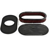 Trans-Dapt Performance Products Air Cleaners 7468 Cleaner, Black Finned Oval Cleaner Kit 15" X 2" Paper Element Full Finned Style thumbnail 2