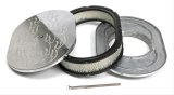 Trans-Dapt Performance Aluminum Air Cleaners 6024 Filter Assembly, Small Oval, Raised Base, Aluminum, Polished, Flame Design, 2 in. Filter Height, Each thumbnail 2
