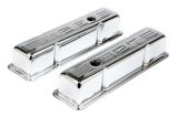 Trans-Dapt Performance Chrome Valve Covers 9853 Covers, Tall, Steel, Chrome, 327 Logo, Chevy, Small Block, Pair thumbnail 3