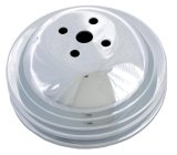Trans-Dapt Performance Chrome Water Pump Pulleys 9815 Pulley, V-Belt, 2-Groove, Steel, Chrome, Chevy, Big Block, Short Pump, Each thumbnail 1