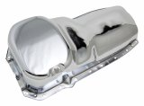 Trans-Dapt Performance OEM Replacement Oil Pans 9397 Pan, Steel, Chrome Plated, 4 qt., Oldsmobile, V8, Each thumbnail 1