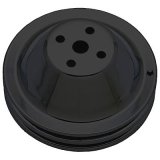 Trans-Dapt Performance Powdercoated Pulleys 8601 Water Pump Pulley, Steel, 2-Groove, 6.4 in. Dia., Satin Black Powdercoat, Chevy, Small Block, Short Pump, Each thumbnail 1