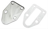 Trans-Dapt Performance Products Fuel Pump Block-Off Plates 2054 SBC CHROME PLAIN FUEL PUMP BLOCK OFF PLATE thumbnail 2