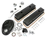 Trans-Dapt Performance PerfectMatch Powdercoated Engine Dress-Up Kits 3053 Kit, PerfectMatch, Steel, Asphalt Black Powdercoated, Chevy, Small Block, Kit thumbnail 3
